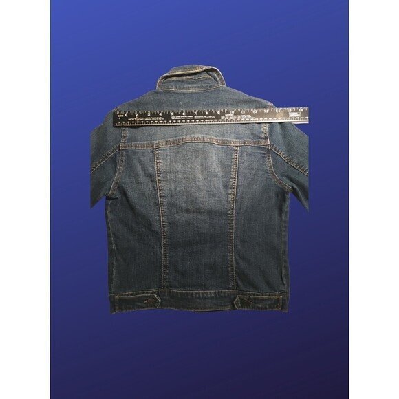 REFUGE Cropped Jean Jacket, BLUE/DARK WASH, Women's Size Small, NWOT - Picture 7 of 9